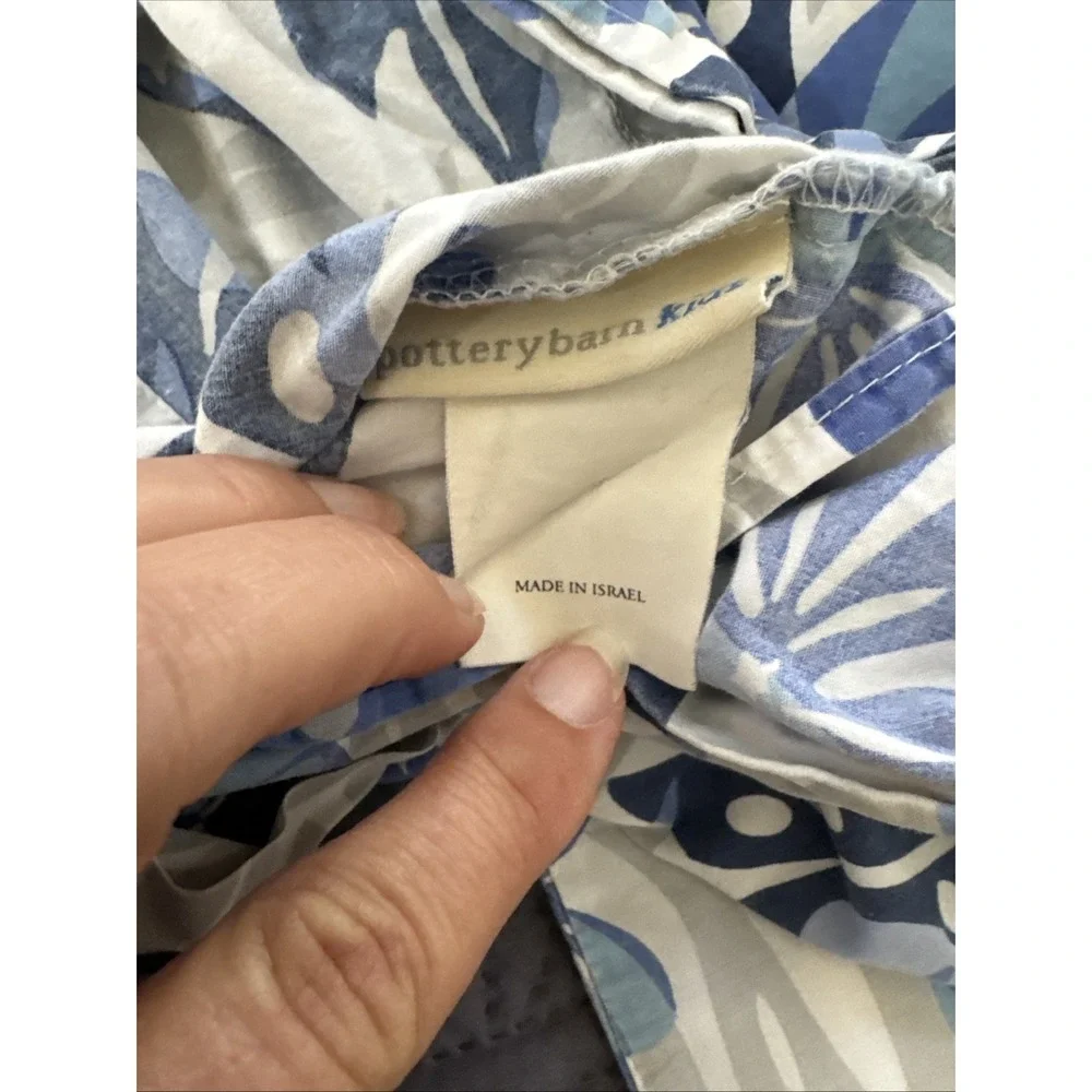 Pottery Barn Kids Teen Organic Cotton Blue Leaf Camo Pillowcase Sham Standard